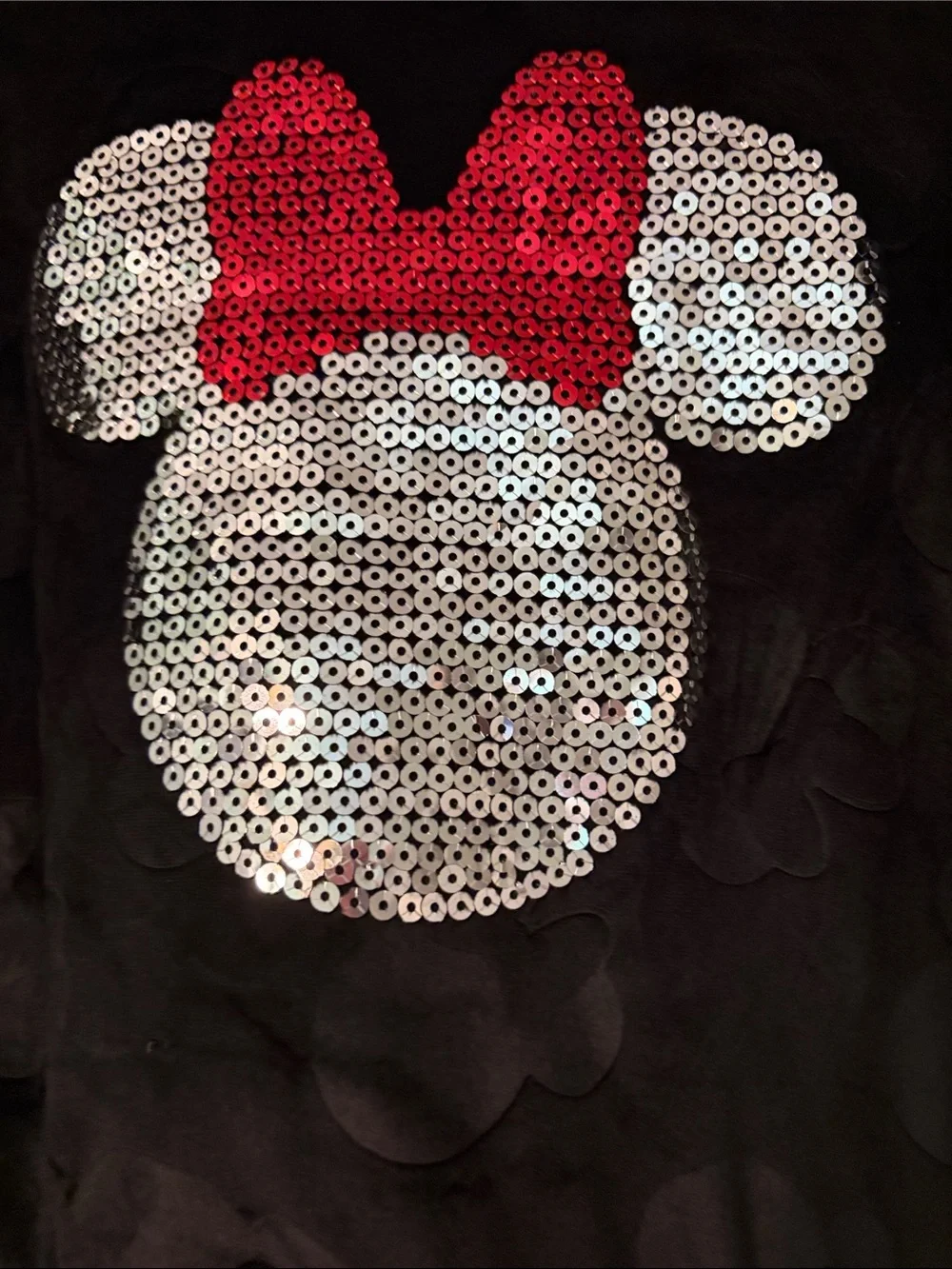 Disney Minnie Mouse Full Zip Velvet Jacket With Sequinned Minnie On Back 2T EUC